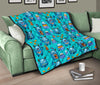 Blue Bigfoot Pattern Print Quilt-grizzshop