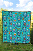 Blue Bigfoot Pattern Print Quilt-grizzshop