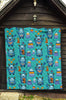 Blue Bigfoot Pattern Print Quilt-grizzshop