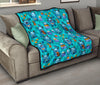 Blue Bigfoot Pattern Print Quilt-grizzshop