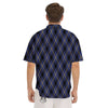 Blue Black And Yellow Plaid Print Men's Short Sleeve Shirts-grizzshop