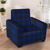 Blue Buffalo Plaid Armchair Cover-grizzshop