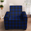 Blue Buffalo Plaid Armchair Cover-grizzshop