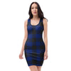 Blue Buffalo Plaid Bodycon Dress-grizzshop