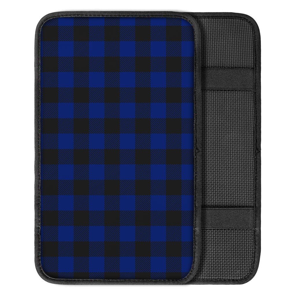 Blue Buffalo Plaid Car Console Cover-grizzshop