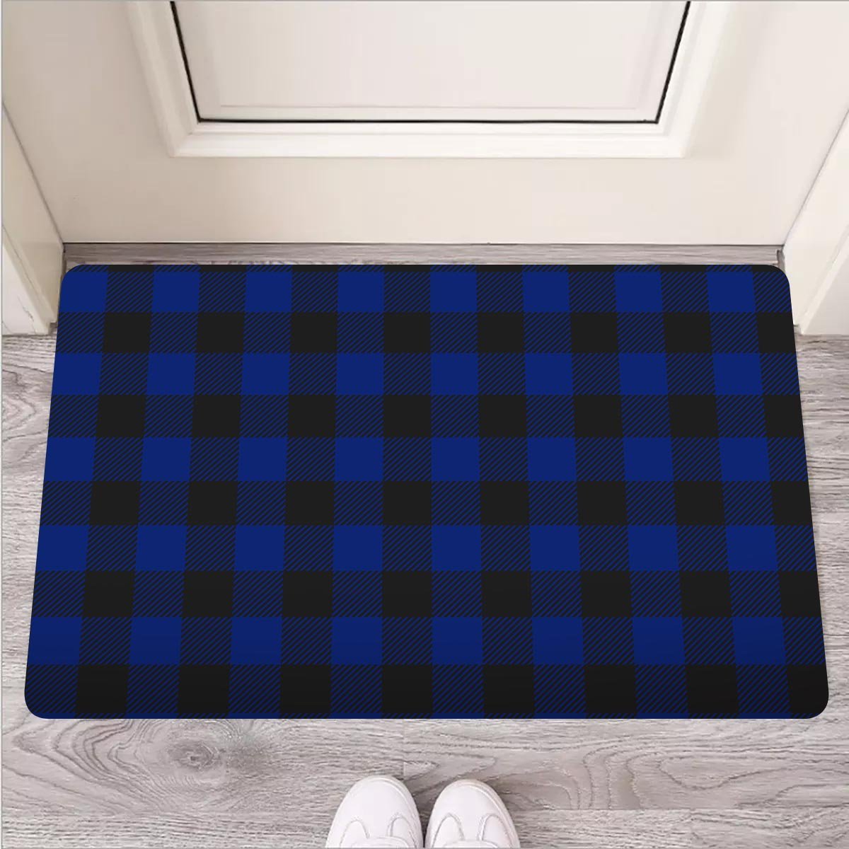 Blue Buffalo Plaid Door Mat-grizzshop