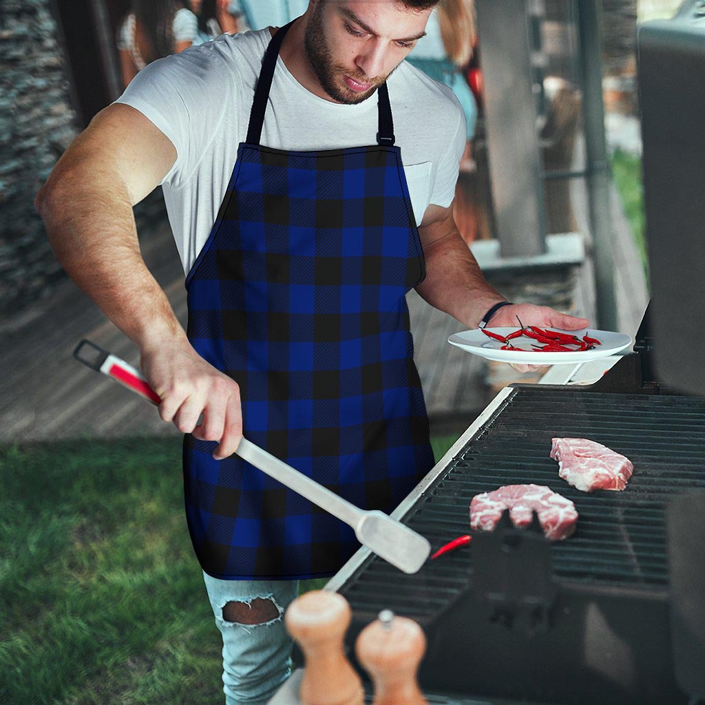 Blue Buffalo Plaid Men's Apron-grizzshop