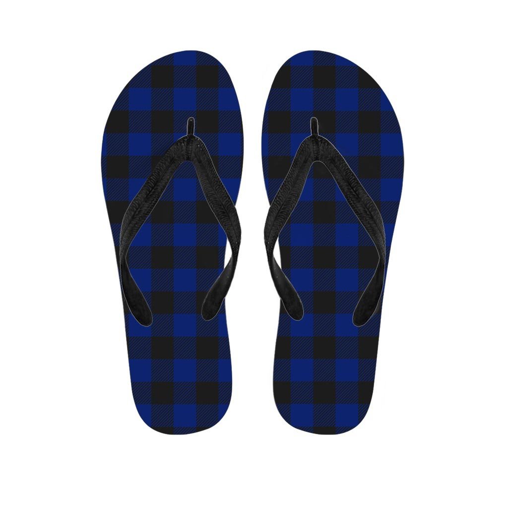 Blue Buffalo Plaid Men's Flip Flops-grizzshop