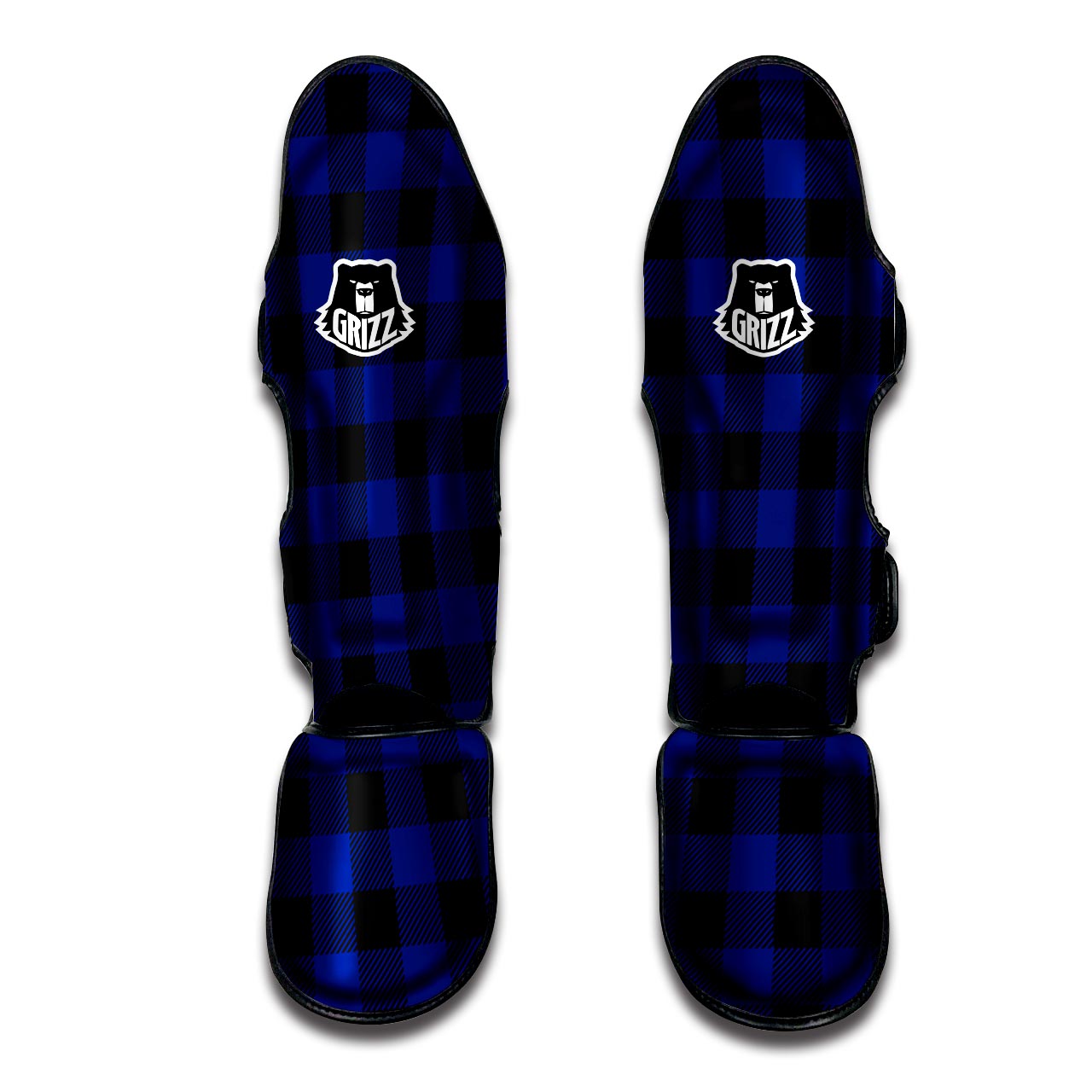 Blue Buffalo Plaid Muay Thai Shin Guard-grizzshop