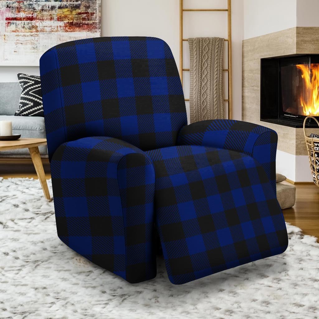 Blue Buffalo Plaid Recliner Cover-grizzshop