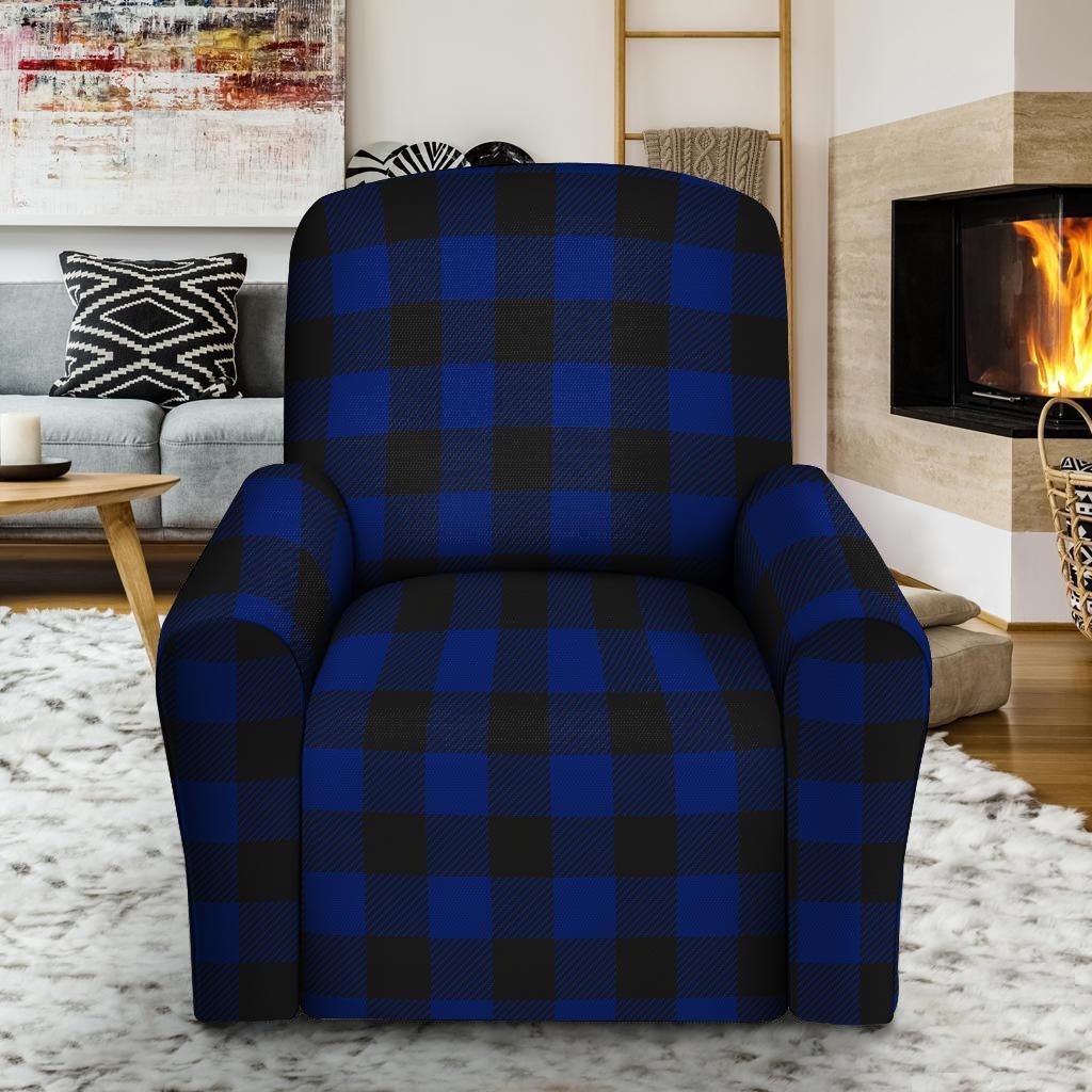 Blue Buffalo Plaid Recliner Cover-grizzshop