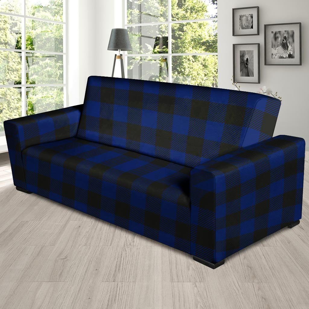 Blue Buffalo Plaid Sofa Cover-grizzshop