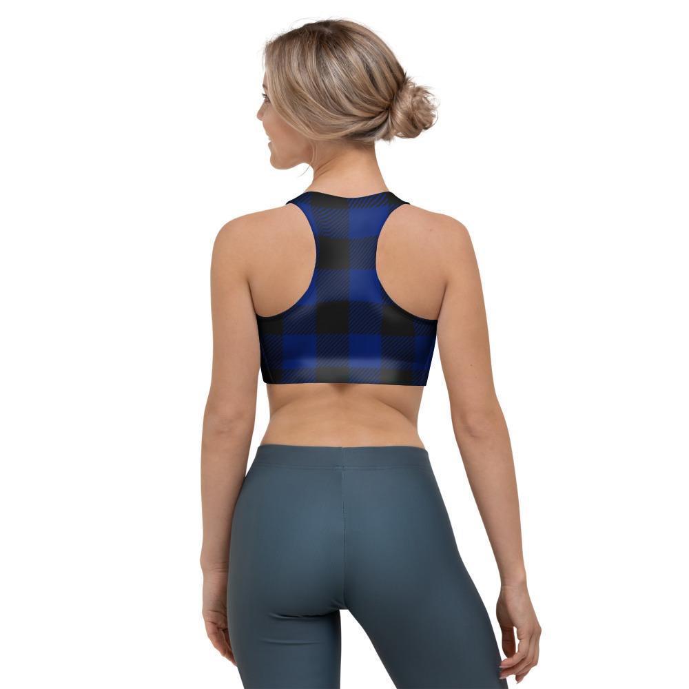 Blue Buffalo Plaid Sports Bra-grizzshop