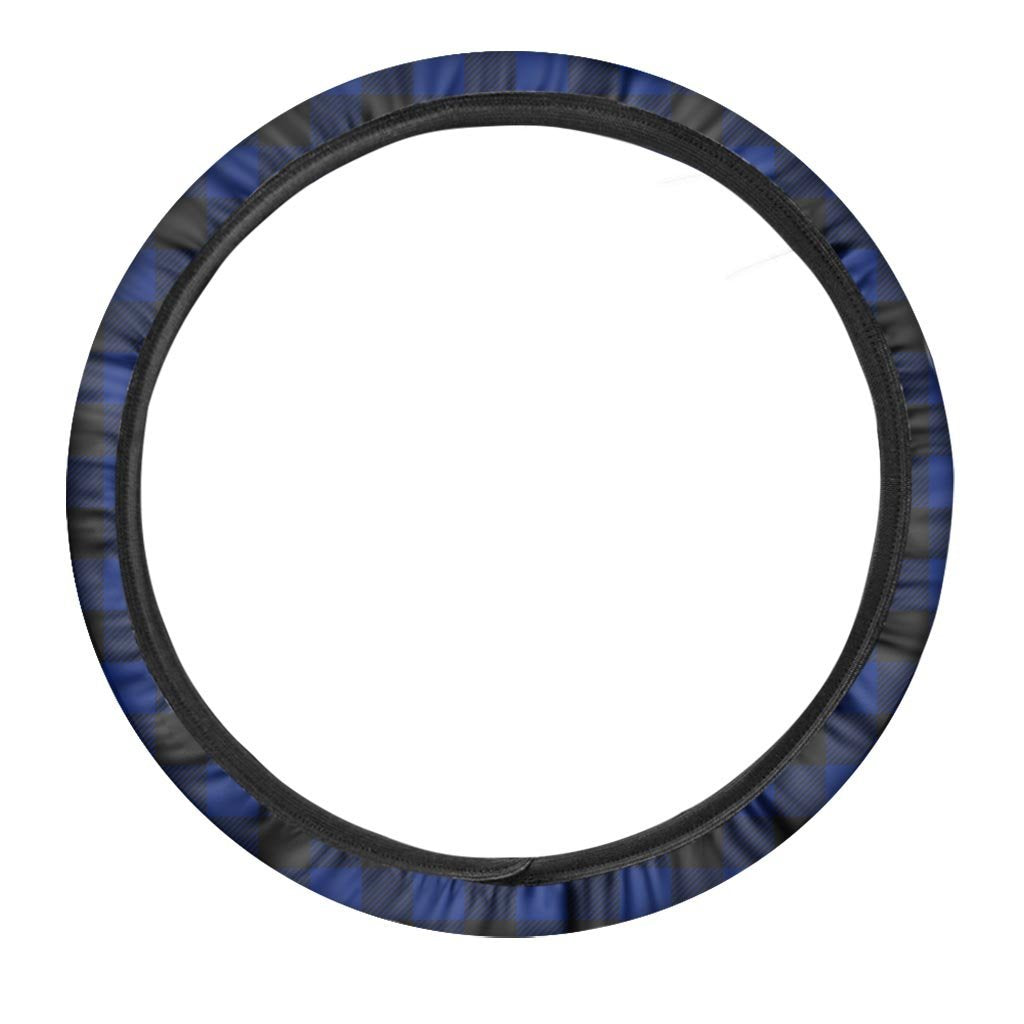 Blue Buffalo Plaid Steering Wheel Cover-grizzshop