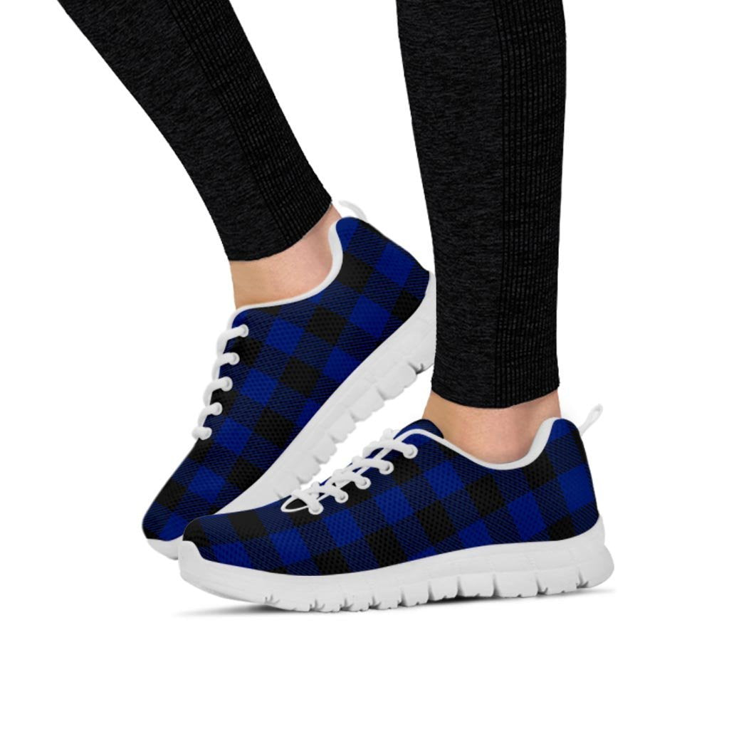 Blue Buffalo Plaid Women's Sneakers-grizzshop