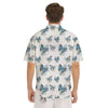 Blue Butterfly Blossom Print Pattern Men's Short Sleeve Shirts-grizzshop