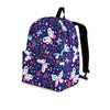 Blue Butterfly Floral Print Backpack-grizzshop