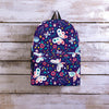 Blue Butterfly Floral Print Backpack-grizzshop