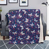 Blue Butterfly Floral Print Blanket-grizzshop