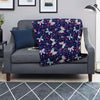 Blue Butterfly Floral Print Blanket-grizzshop