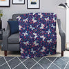 Blue Butterfly Floral Print Blanket-grizzshop