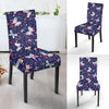 Blue Butterfly Floral Print Chair Cover-grizzshop