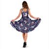 Blue Butterfly Floral Print Dress-grizzshop