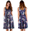 Blue Butterfly Floral Print Dress-grizzshop