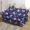 Blue Butterfly Floral Print Loveseat Cover-grizzshop