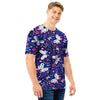 Blue Butterfly Floral Print Men T Shirt-grizzshop