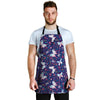 Blue Butterfly Floral Print Men's Apron-grizzshop