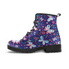 Blue Butterfly Floral Print Men's Boots-grizzshop