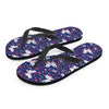 Blue Butterfly Floral Print Men's Flip Flops-grizzshop