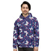 Blue Butterfly Floral Print Men's Hoodie-grizzshop