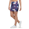 Blue Butterfly Floral Print Mini Skirt-grizzshop