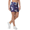 Blue Butterfly Floral Print Mini Skirt-grizzshop