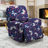 Blue Butterfly Floral Print Recliner Cover-grizzshop