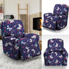 Blue Butterfly Floral Print Recliner Cover-grizzshop