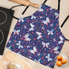 Blue Butterfly Floral Print Women's Apron-grizzshop