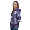 Blue Butterfly Floral Print Women's Hoodie-grizzshop