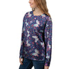 Blue Butterfly Floral Print Women's Sweatshirt-grizzshop