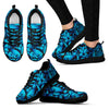 Blue Butterfly Pattern Print Black Sneaker Shoes For Men Women-grizzshop