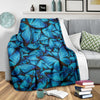 Blue Butterfly Pattern Print Blanket-grizzshop