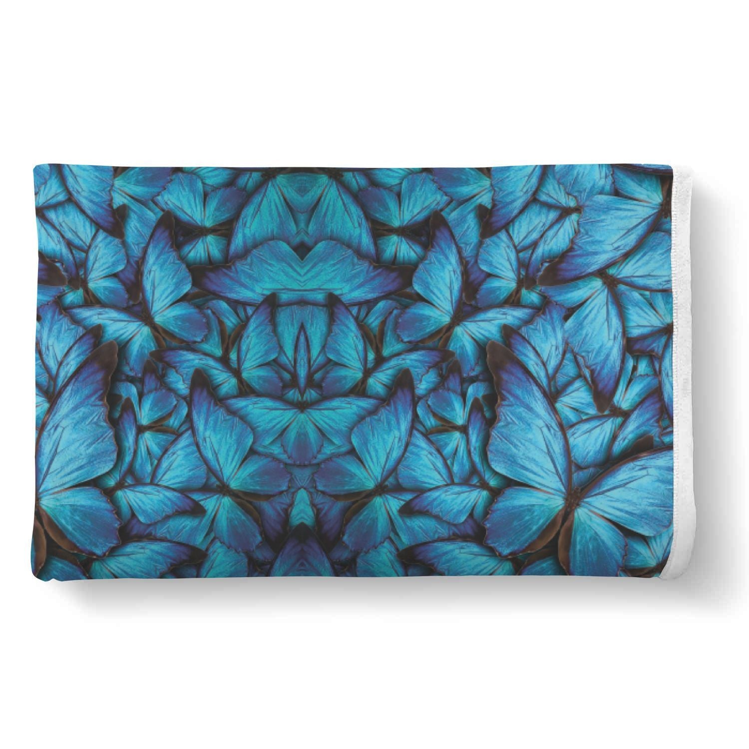 Blue Butterfly Pattern Print Throw Blanket-grizzshop