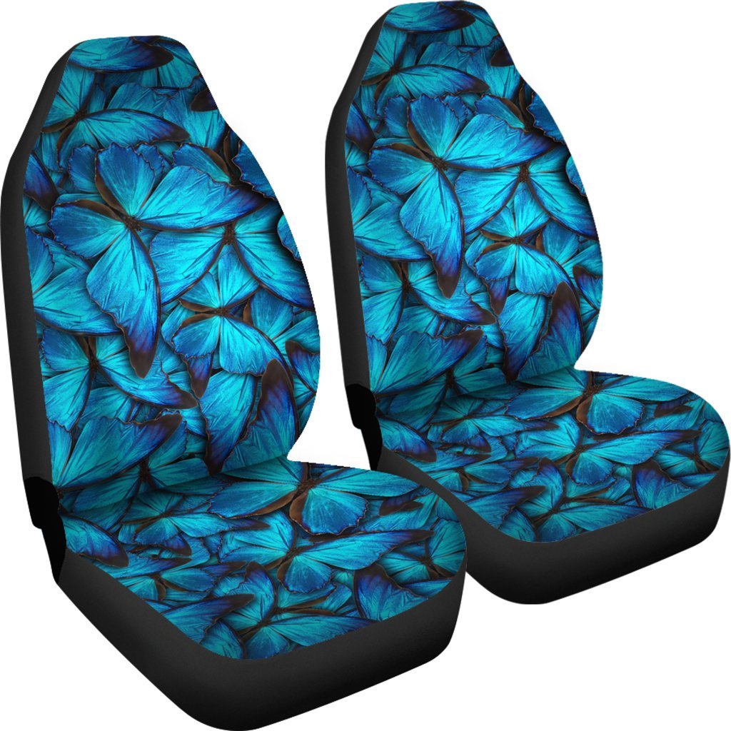 Blue Butterfly Pattern Print Universal Fit Car Seat Cover-grizzshop