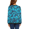 Blue Butterfly Pattern Print Women Crewneck Sweatshirt-grizzshop