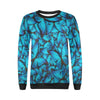 Blue Butterfly Pattern Print Women Crewneck Sweatshirt-grizzshop