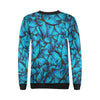 Blue Butterfly Pattern Print Women Crewneck Sweatshirt-grizzshop