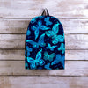 Blue Butterfly Print Backpack-grizzshop