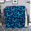 Blue Butterfly Print Blanket-grizzshop